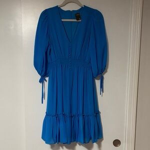 Taylor Vibrant Blue Long Sleeve Dress